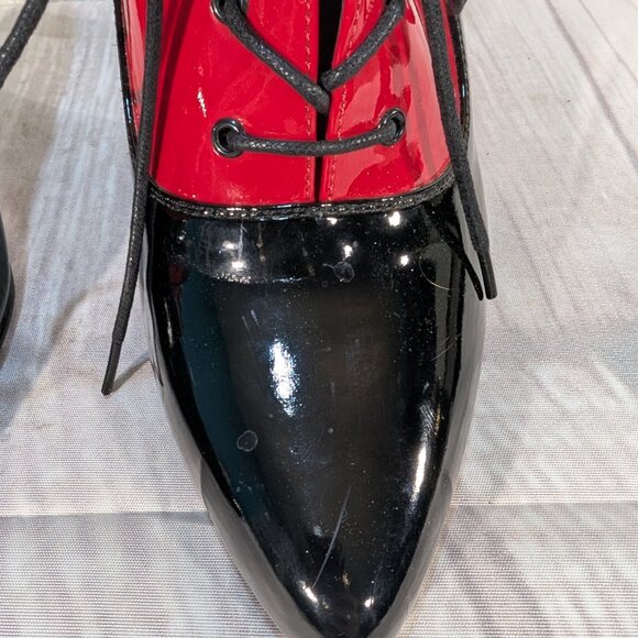 Pleaser Women's Black-Red Seduce-460 Oxford Lace Up Heeled Pump Size 15 - Picture 3 of 11